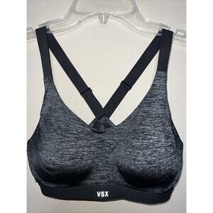 VSX Women's Black Heather Sports Bra - Supportive Strappy Design